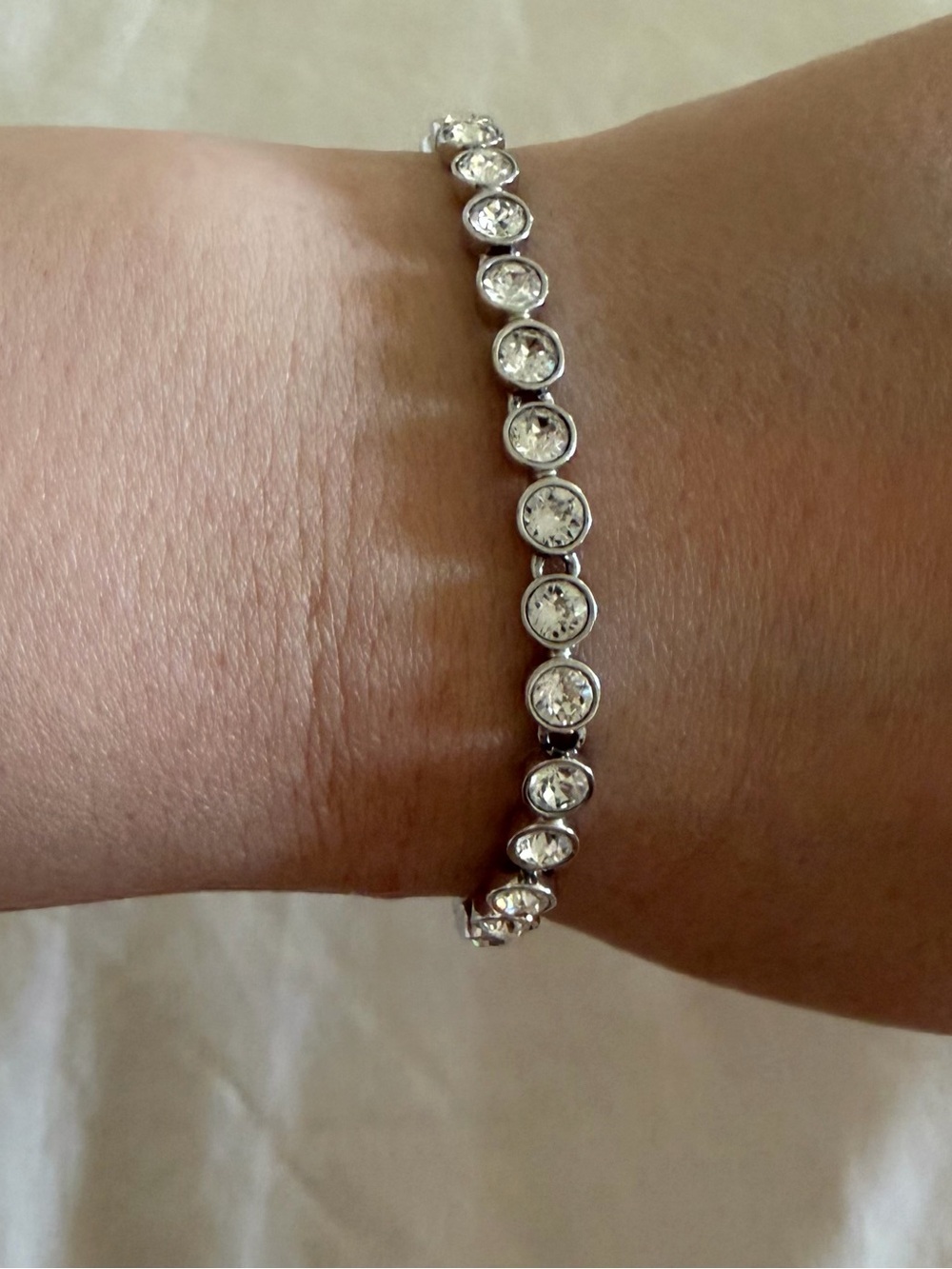 Swarovski Silver Tennis Bracelet with Clear Crystals
